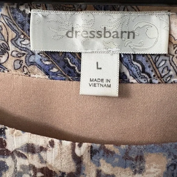 Dressbarn tunic top with 3/4 sleeves, Size L - Picture 2 of 5